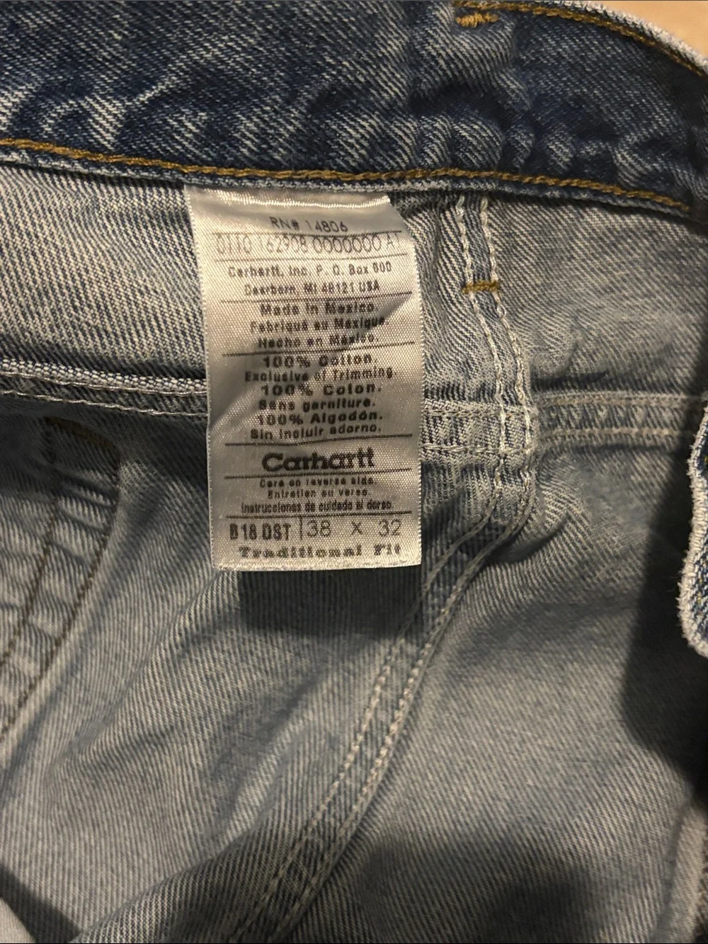 Carhartt Men’s Medium Blue Relaxed Straight Jeans